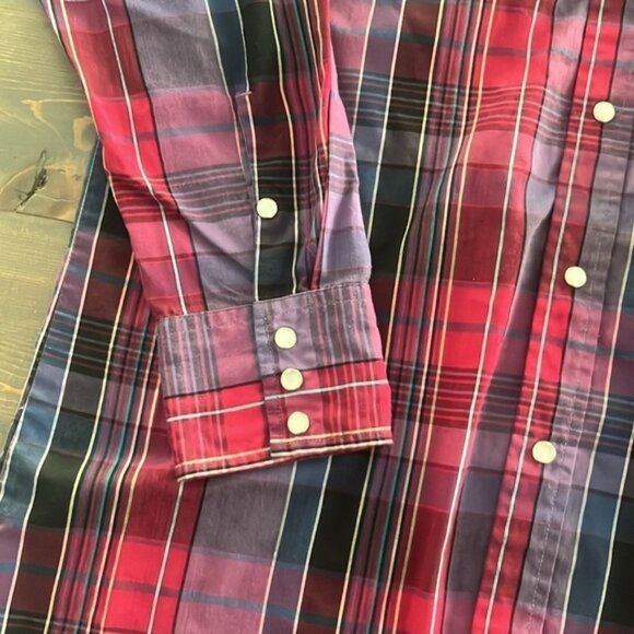 Men s size medium vintage Western Craft Pearl snap button down long sleeve - Picture 5 of 10